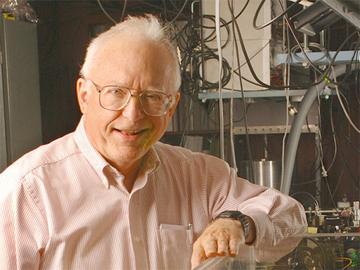 Professor John L. Hall in laser lab